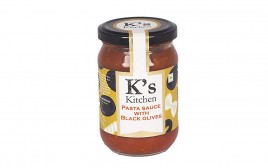 K's Kitchen Pasta Sauce With Black Olives  Glass Jar  270 grams